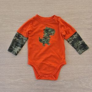 Garanimals Orange Dino Camo Sleeve Bodysuit